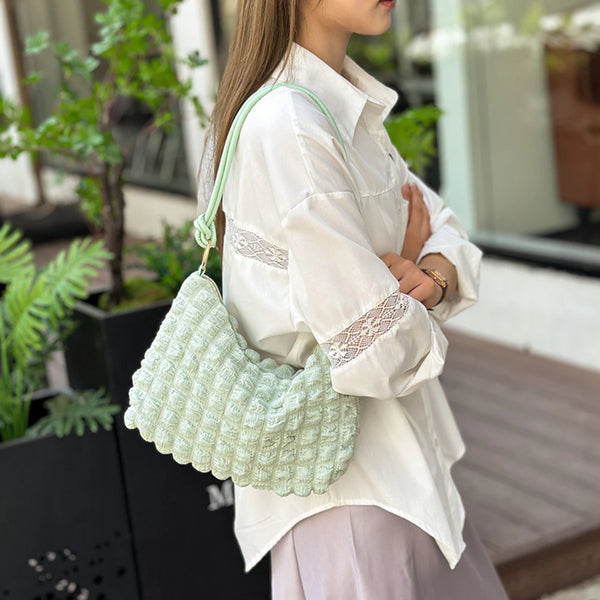 Soft Pleated Bubble Bag