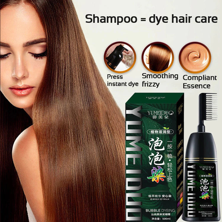 Herbal Hair Dye Shampoo with Comb 500ml