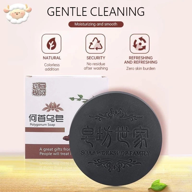 Polygonum Multiflorum for Repair & Natural Black Hair Shampoo Bar