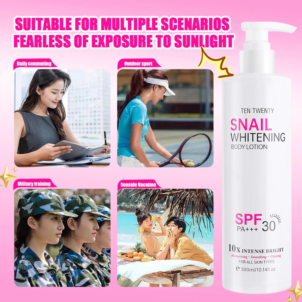 TEN TWENTY Snail Whitening 10X Intense Bright Beauty Lotion with Spf 30 PA+++
