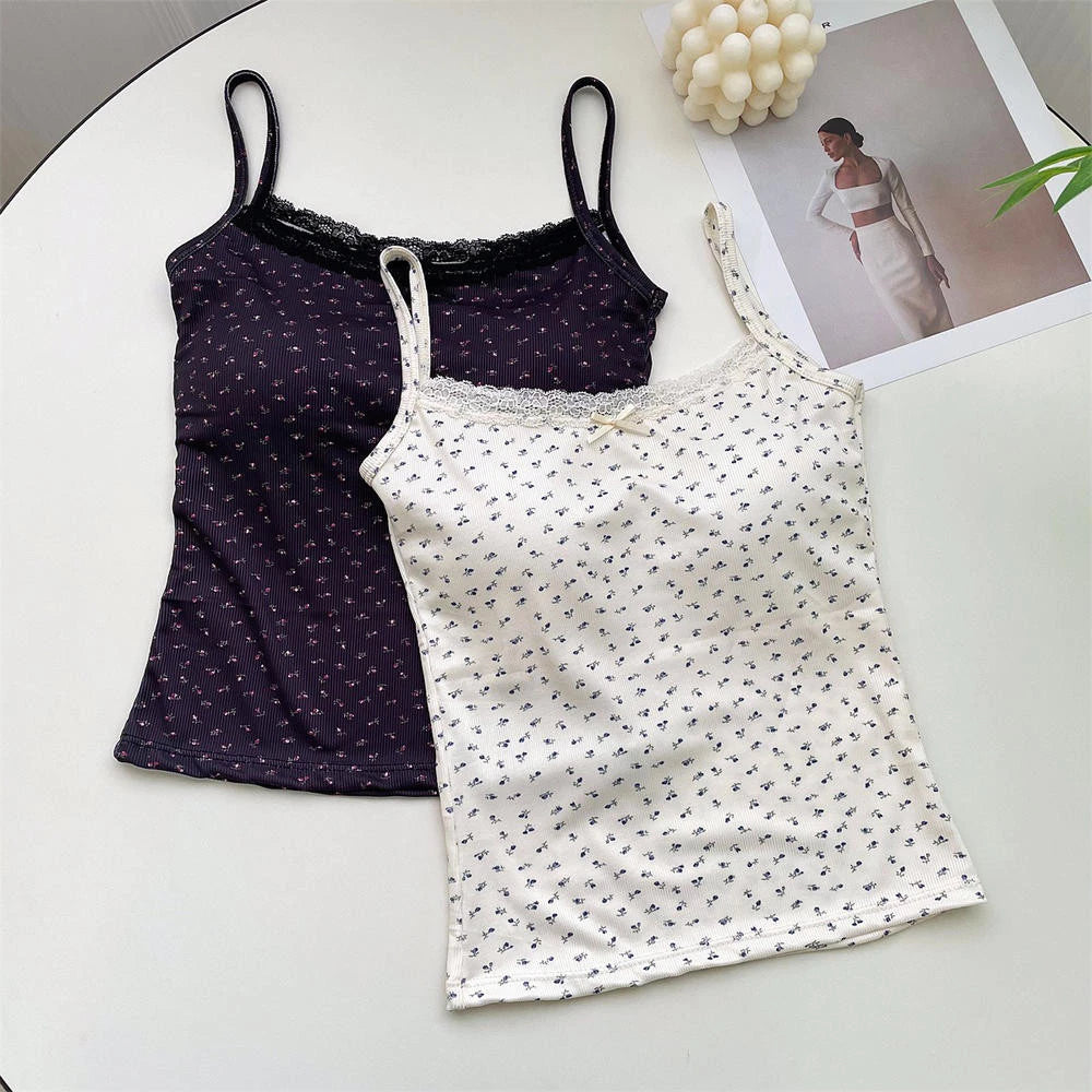 Coquette Lace Trim Padded Camisole