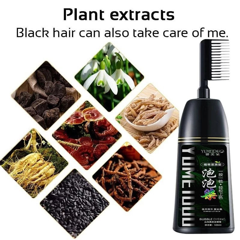 Herbal Hair Dye Shampoo with Comb 500ml