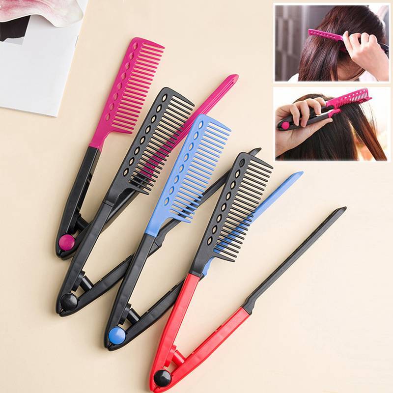V-shaped Hair Straightening Clamp Combs
