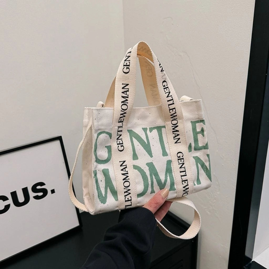 GM Trendy Canvas Letter Print Sling Bag