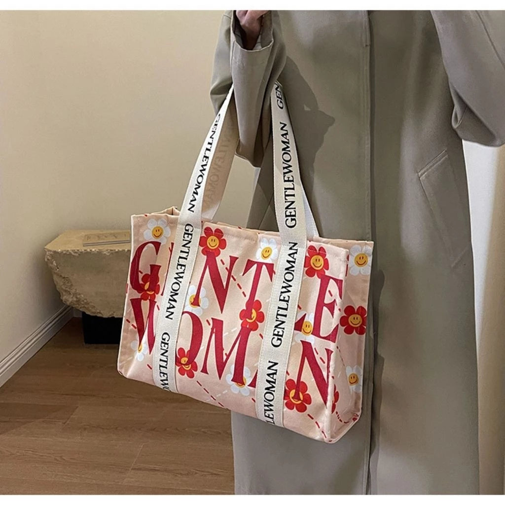 GM Canvas Tote Bag with Zipper