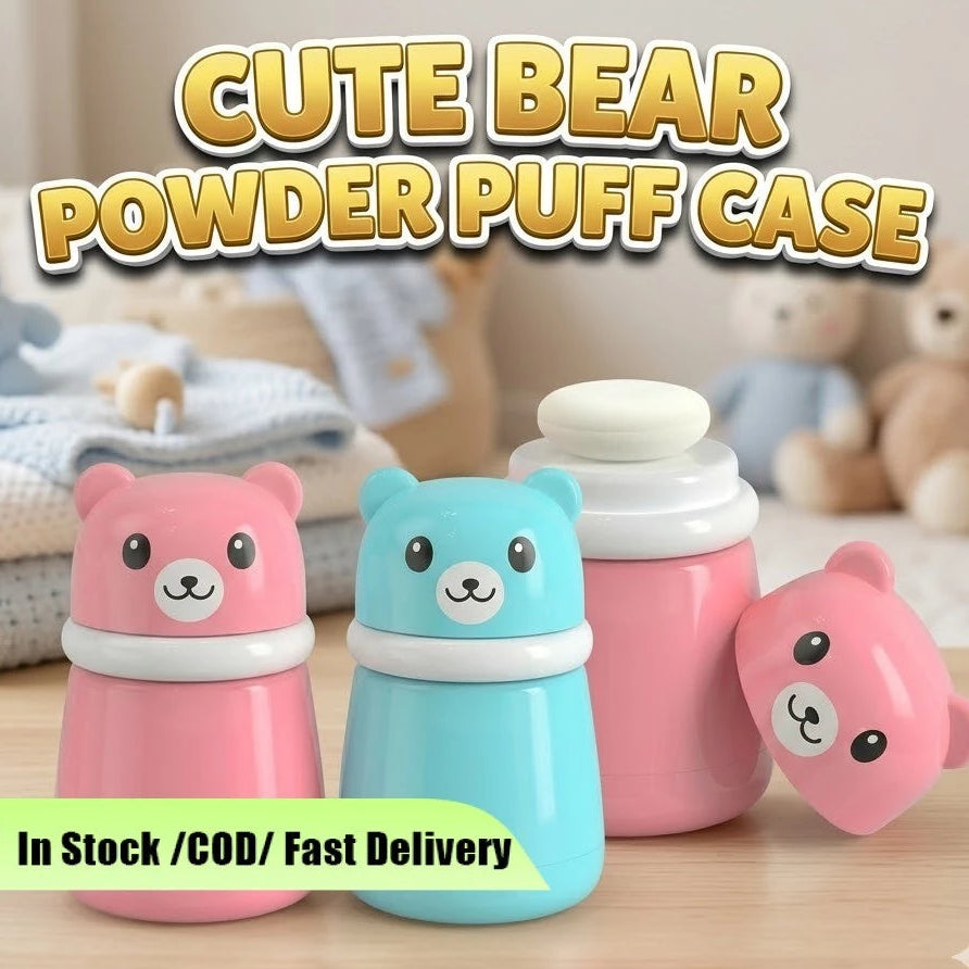 CUTE BEAR POWDER PUFF CASE