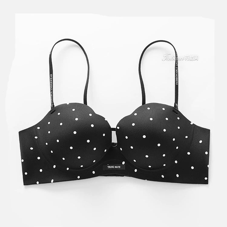 Polka Dot Seamless Push Up Bra