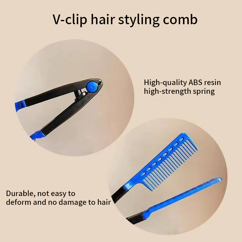 V-shaped Hair Straightening Clamp Combs
